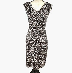 Adrianna Papell Dress Animal Print Evening Gown